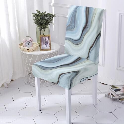 Marble Printing Elastic Stretch Chair Cover Home Decor Dining Chair Cover Spandex For Dining Room Kitchen Wedding Banquet Hotel