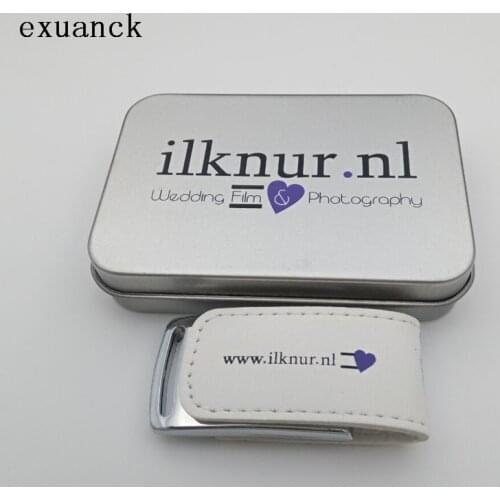 Exuanck Custom Photography Art Leather USB 2.0 4gb 8gb 16gb 32gb And Metal Box Memory Flash Pen Drive ( over 50 pcs free logo)