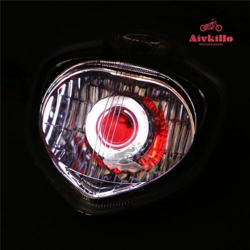 Headlight Assembly Angel Eye+Demon Eye HID Projector For 2004-2009 Yamaha FZ6 2005 2006 2007
