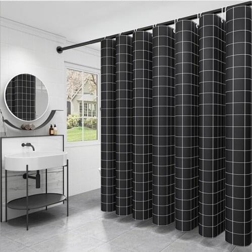 Hot Hotel Plaid Bathroom Thicked Waterproof Polyester Shower Curtain Impervious Bathroom Europe Style Partition Curtain