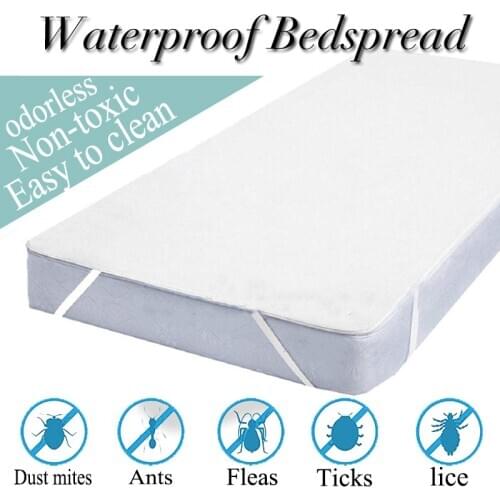 Terry Cloth Waterproof Bed Sheet For Mattress Pad & Topper With Band Bed Protector Waterproof Mattress Protector Bind with