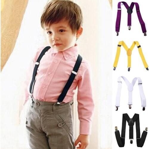 Baby Girls Boys Fashion Adjustable Y-Back Child Elastic Suspenders Children Accessories Kids Suspender Braces with Clip