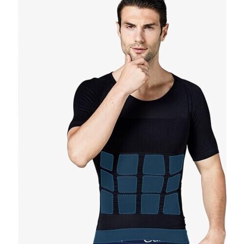2020 Mens Slimming Shaper Posture Vest Male Belly Abdomen Compression Body building Fat Burn Chest Tummy Shirt Corset