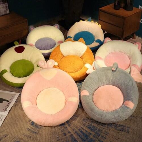 Soft Short Plush Sofa Cushions Cute Cartoon Cushion Living Room Floor Chair Seat Cushion Japanese Style Home Decoration Cushion