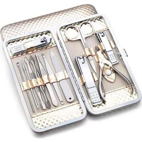 Xinleyong 12pcs Stainless steel Manicure Set Nail Care Tools Pedicure Nail Clipper Kit with Mini Finger Nail Cutter Clipper File