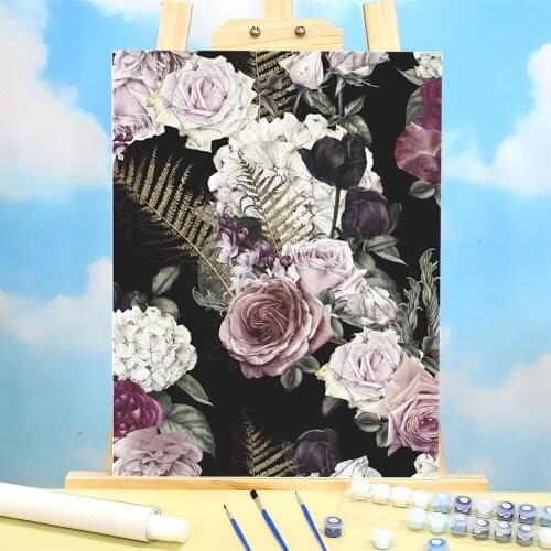 Flower Rose DIY Paint By Numbers Complete Kit Acrylic Paints 40*50 Painting On Canvas Decorative Paintings For Wholesale