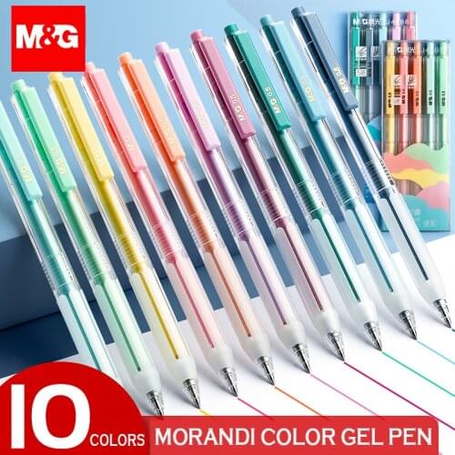 M&G 10Colors Morandi Gel Pens Set Multi Color Gel Ink Pens 0.5mm pen Stationery Gift Office School