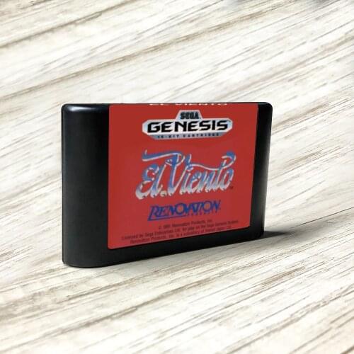 EL Viento - USA Label Flashkit MD Electroless Gold PCB Card for Sega Genesis Megadrive Video Game Console