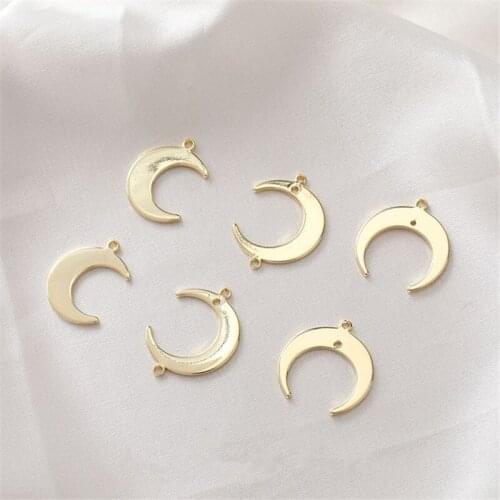 New style 50pcs/lot cartoon moon shape copper floating locket charms diy jewelry earring/garment pendant accessory
