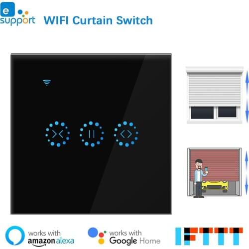 WiFi Curtain Blind Switch for Electric Motor Roller Shutter, Blinds Smart Home Automation Work for Alexa, Google Home