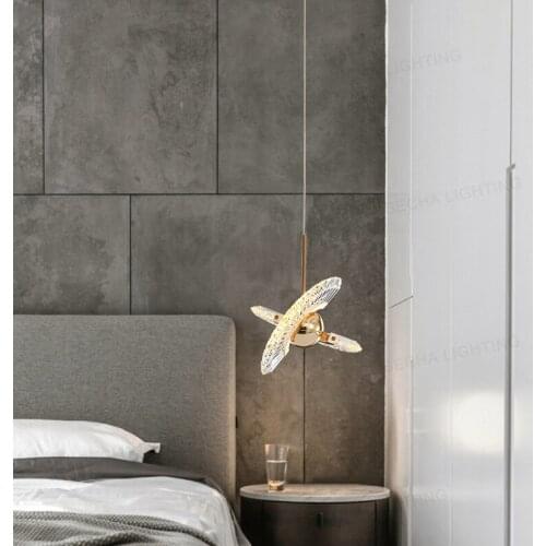 Corridor bedside chandelier bedroom warm and romantic net red post-modern minimalist creative personality long-line single-head