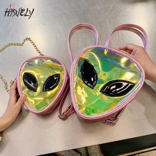 Mini Transparent Backpack Cute Childrens Chain Shouler Bag Girl Pattern Waterproof PVC Laser Women Phone Coin Bag Sac A Main