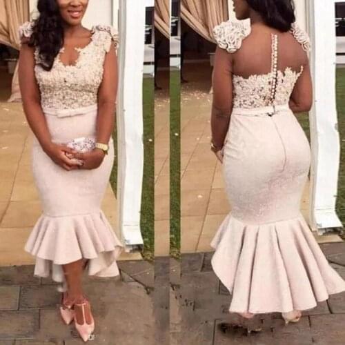 Plus Size Evening Dresses Mermaid Vestido De Festa Lace Evening Dress Beaded 2021 robe de soiree African Formal Gown Party Dress