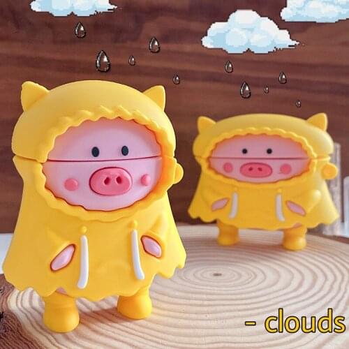 Yellow Piggy Silicone Case for Airpods 1 2 Cartoon Cute Case for Apple Airpods Pro Wireless Earphone Cover Charging Box