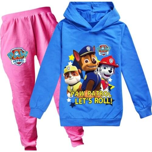 Paw Patrol Costume for Kids Christmas Clothes Boys Girls Long Sleeve Cotton Sweatshirt Hoodies Tops Pants Pullover Tracksuit