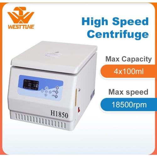 H1850 Laboratory Tabletop High Speed Centrifuge, Maximum Speed 18500rpm, Maximum RCF 23797xg, Maximum Capacity 4x100ml