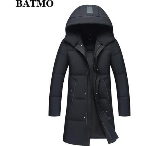 BATMO winter 90% white duck down hooded jackets men,mens winter hooded jakcets,warm coat,plus-size M-3XL 812