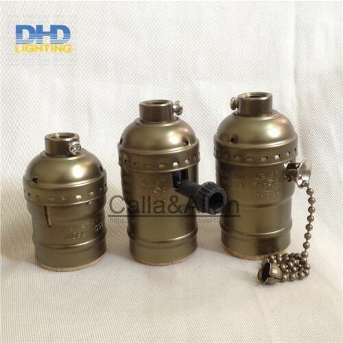 100pcs/lot Aluminum vintage pendant lamp silver color E27 holders AC110V/220V UL light sockets antique brass black silver gold