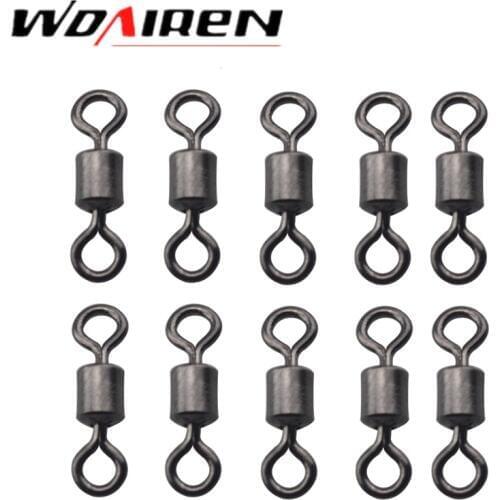 100Pcs/lot High Quality Ball Bearing Rolling Swivel Solid Rings Fishing Hook Connector Outdoor Fishing Hooks Accessories WD-027