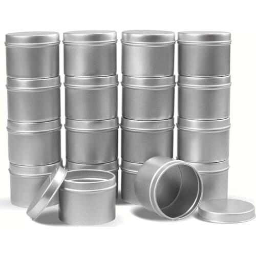 24 Pack Round Metal Tins Box Candle Tin Black Aluminum Jar Storage Empty Pot Plain Cans Cream Cosmetic Container