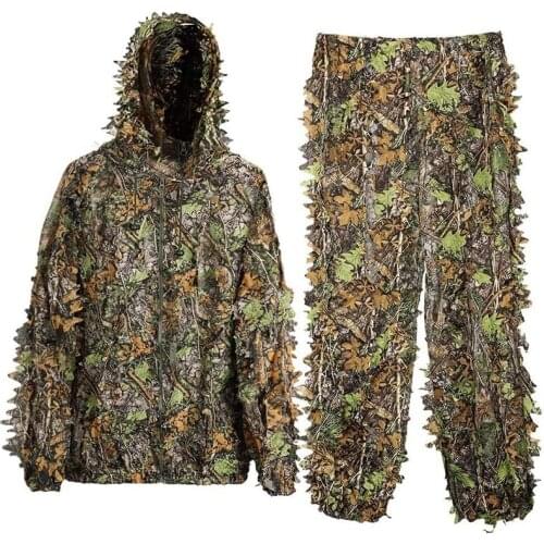 3D maple leaf Bionic camouflage suit Hunting Ghillie Suit sniper camouflage tactical clothing
