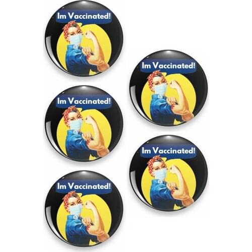 Im Vaccinated Public Health Pinback Button Badges 5PCs