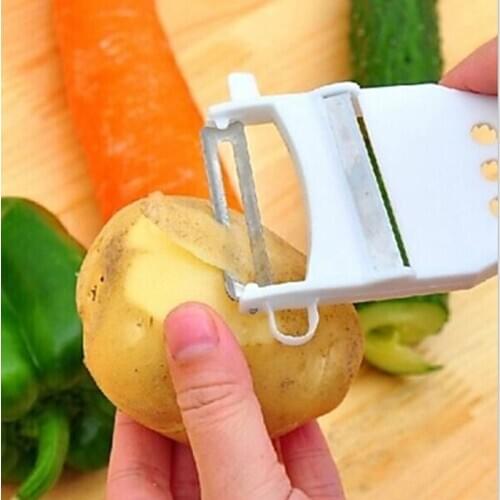 5 In 1 Multifunctional Vegetable Fruit Cucumber Carrot Potato Peeler Cutter Slicer Stainless Steel Blades Household Kitchen Tool