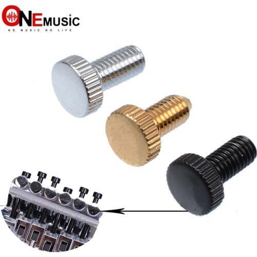 6pcs Electric Double System Tremolo Bridge Fine Tuning Screws Thread For Electric Guitar diameter 5MM Black Gold Silver