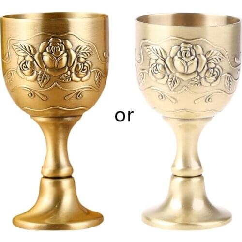 Large Metal European Antique Bronze Liquor Glass Creative Personality Liquor Rose Home Russian Goblet Small Wine Glass
