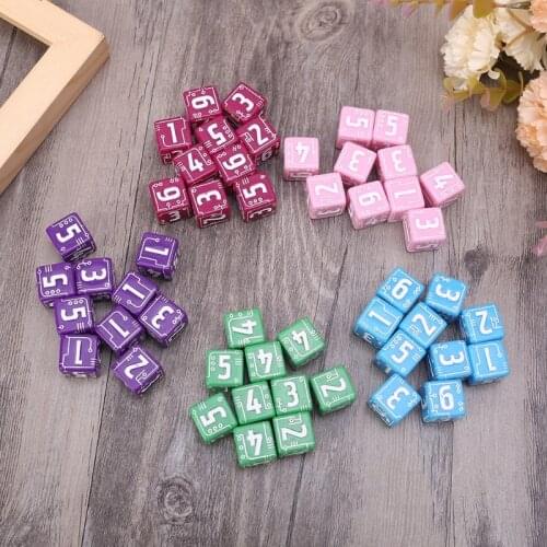 10pcs/set 6-sided Line Dices Beads Available in Multiple Colors Desktop Table Board Role Playing Games 15mm