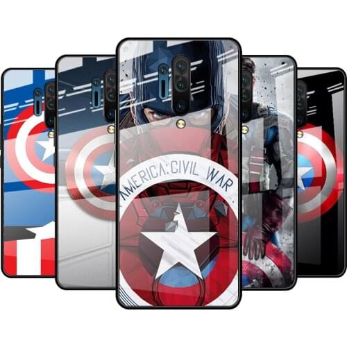 Tempered Glass Cover Captain America Hero For Oneplus 9R 9 8T 8 Nord Z 7T 7 Pro 5G Shockproof Shell Phone Case
