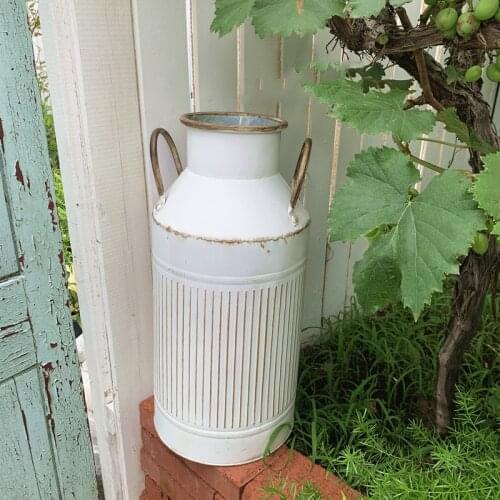 Flower Bucket Retro Metal Bucket Flower Pot Vase Decorative farmhouse Style Milk Pot Bucket