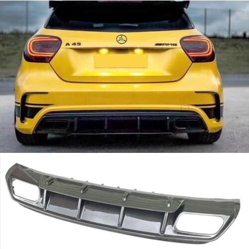 Real Carbon Fiber Spoiler Bumper Front Lip +Rear Diffuser Protector For Mercedes Benz A Class W176 A200 A260 A45 Sport 2013-2018