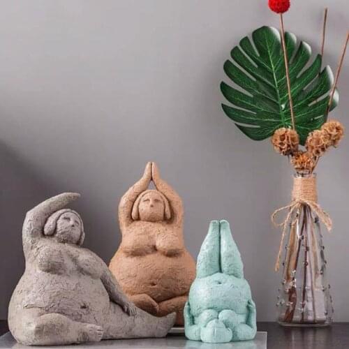 Yoga Figure Sculpture Home Decore Nordic Decoration Home Woman Statue Resin Modern Art Ornaments Abstract Resin Wedding Gifts