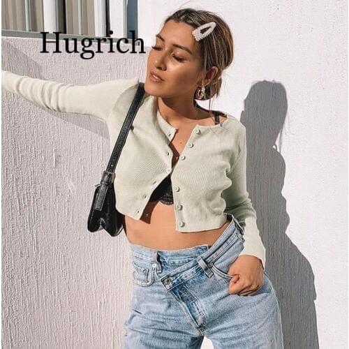 Autumn New Mint Green Casual Knitted Short Cardigans Women O Neck Long Sleeve Buttoned Crop Sweaters Jumper Winter Pull Femme