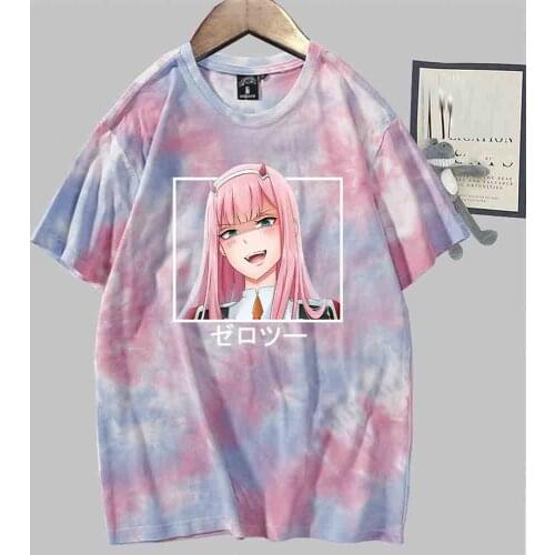Kawaii Women T Shirt Anime DARLING In The FRANXX T-shirt Funny Zero Two Printed Tee Harajuku Camisetas Girl Young Beauty Tops