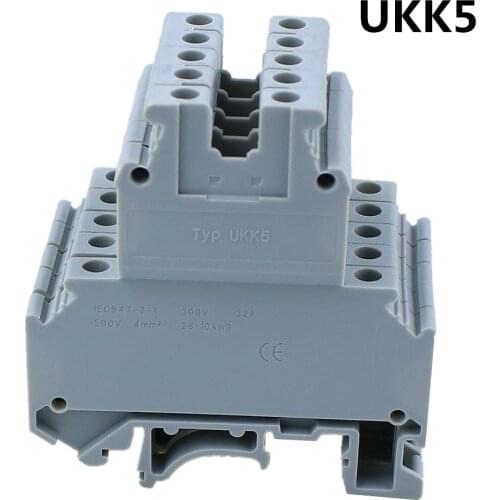 50PCS UKK5 Wire Terminal Block DIN Rail Universal Class Terminal Splice Double-Deck Phoenix