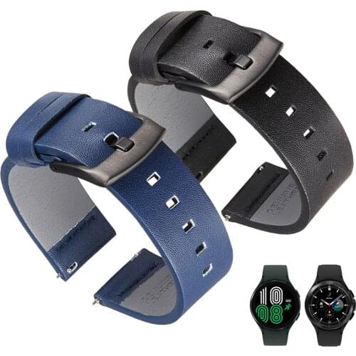 Leather Strap For Samsung galaxy watch4 classic 42mm 46mm Band Wristband galaxy watch 4 44mm 40mm Bracelet Watchband Accessories