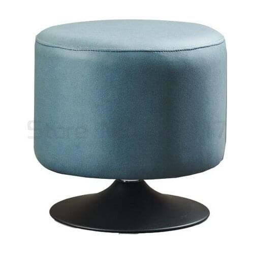 Leather stool round stool household living room simple dressing stool light luxury round sofa low stool tea table pier