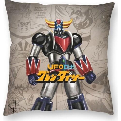 Grendizer Anime Square Pillow Cover Home Decorative UFO Robot Goldorak Cushions Throw Pillow for Car Double-sided Printing