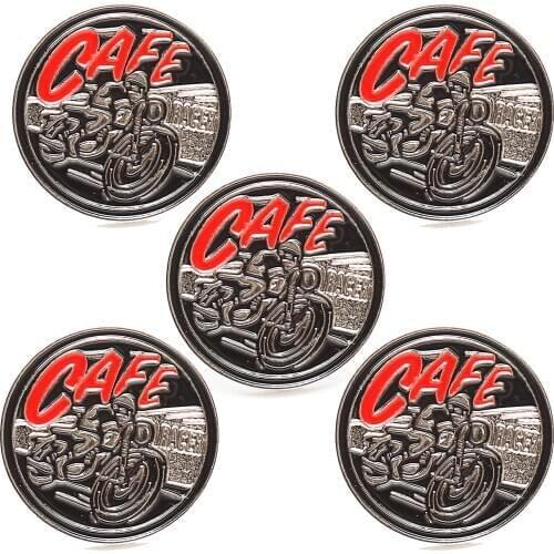 LOTS 5pcs Cafe Racer motor racing novelty Gifts Jewelry badge 2.5 X 2.5 CM