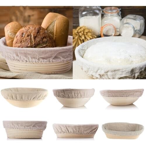 Banneton Bread Proofing Basket Set Sourdough Natural Rattan Proofing Baskets with Dough Scraper Linen Liner Cloth Bread Lame #2