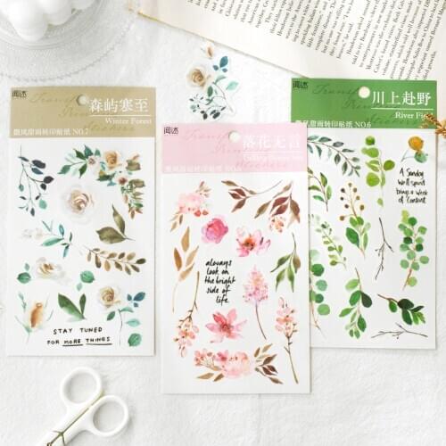 Yoofun 2pcs/lot PVC Creative Transfer sticker Decoration DIY Ablum Diary Canvas Scrapbooking Stick Label cute Stationery Sticker