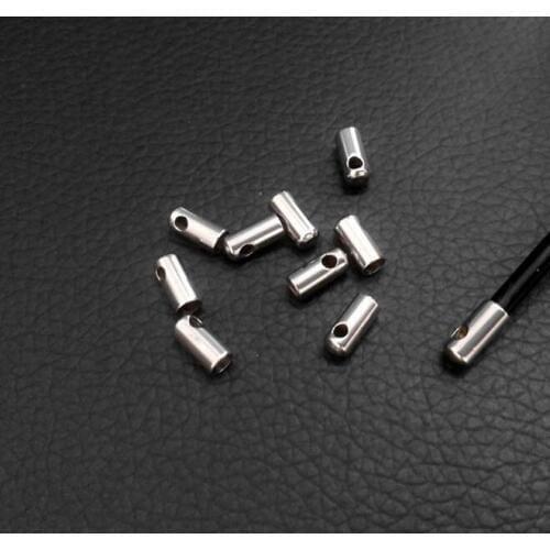 Stainless Steel Tube Cord Crimps End Cap Connectors 1mm 2mm 3mm 4mm 5mm 6mm DIY Crafts Jewelry Accessories For Bracelet Making