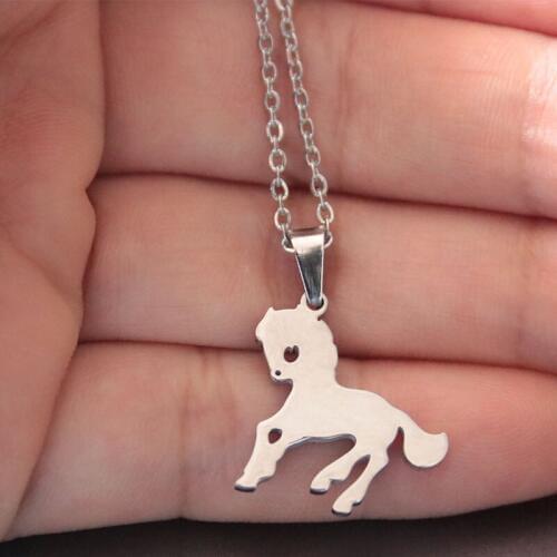 1pc Little Horse Stainless Steel Necklace Cute Minimalist Animal Pendants Necklaces Jewelry Gift For Women Kids