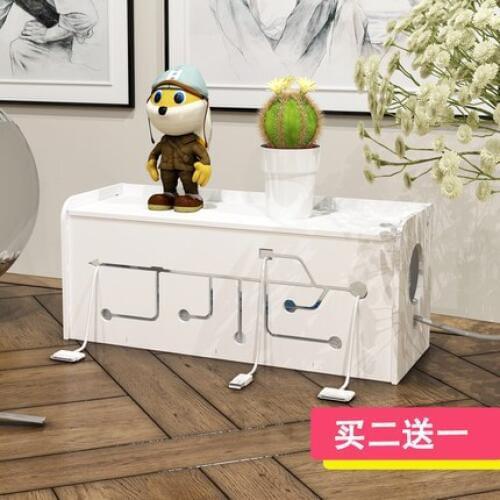 DIY plastic cable storage box desk organizer case cables box holder Safety Socket Outlet Board Container carved cord