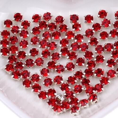 Prajna Sew On Rhinestones For Clothes Sliver Claw Clear Crystal Beads Rhinestones Glass Thermomix Red Applique Craft Diamante Z