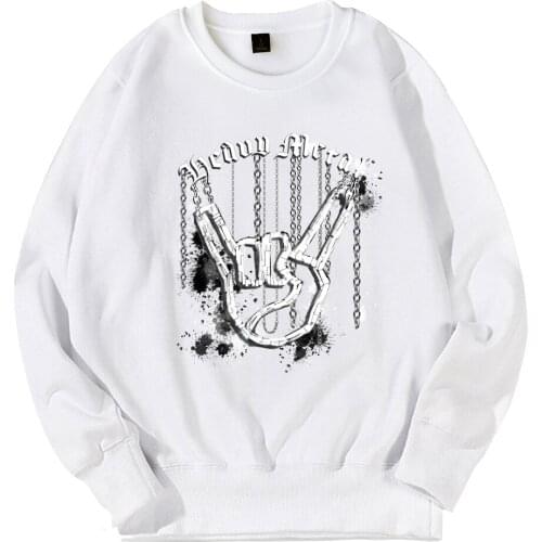 Corna Horned Hand Heavy Metal Splash Art Devils Rock Roll Boy Man Men Crew Neck Sweatshirt Teenager Pullover Fleece ZIIART