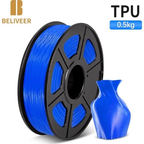 TPU Filament 3D Printer 0.5 KG 1.75 MM Children Creative Model Material Non Toxic For All 3D Printer And 3D Pen BELIVEER 3D
