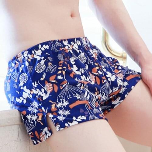 Male Underwear Print Panties Boxer Shorts Men Underwear Cotton Sleep Bottoms Homewear Underpants ropa interior hombre Cueca A50